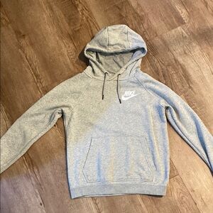 Women’s Nike Gray Hoodie Classic Pullover Cotton-Blend